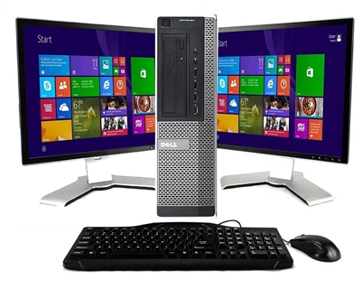 Dell OptiPlex 7010 Desktop Computer Tower – Intel Core I3, 8GB RAM, 128GB SSD, 19in LCD, Windows 10, Wi-Fi